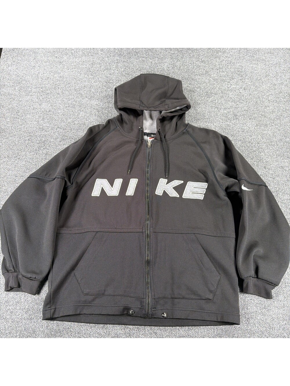 Vintage Y2K Nike Center Logo Full Zip Hoodie- Men's Small